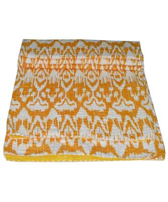 Kantha Quilt Queen Cotton Vintage Throw Blanket Multi Design Indian Handmade GDR0475 3