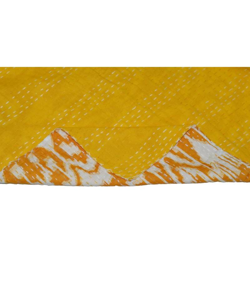 Kantha Quilt Queen Cotton Vintage Throw Blanket Multi Design Indian Handmade GDR0475