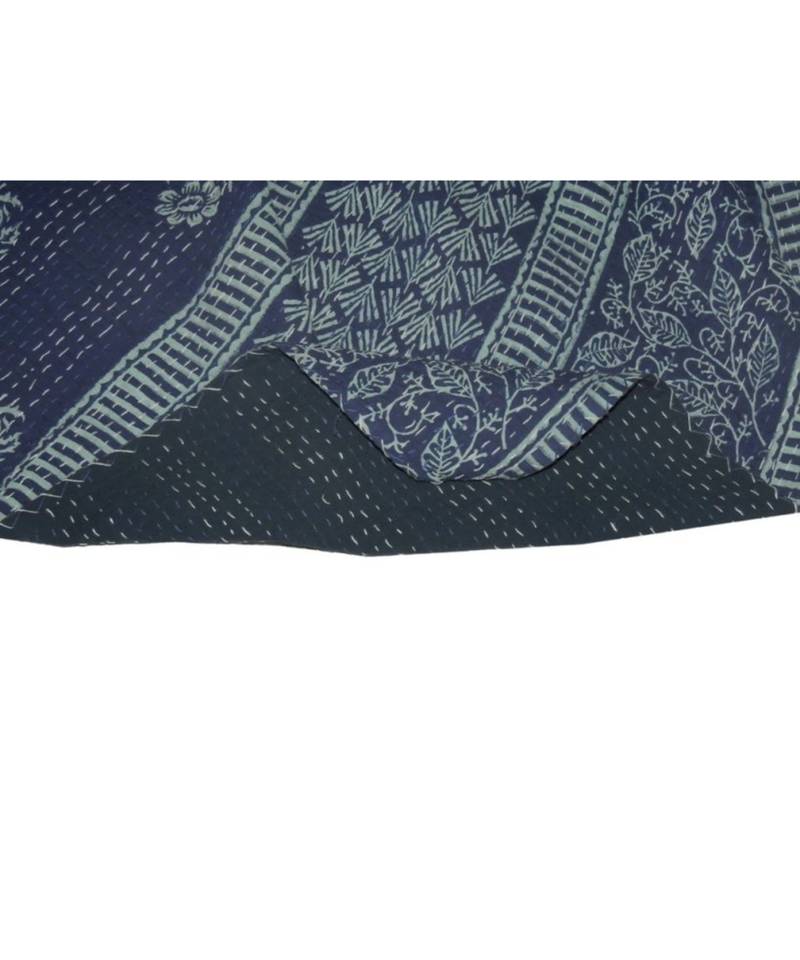 Kantha Quilt Queen Cotton Vintage Throw Blanket Multi Design Indian Handmade GDR0540