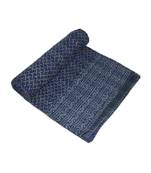 Kantha Quilt Queen Cotton Vintage Throw Blanket Multi Design Indian Handmade GDR0542