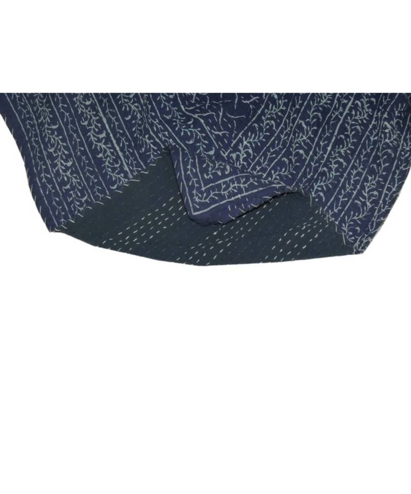 Kantha Quilt Queen Cotton Vintage Throw Blanket Multi Design Indian Handmade GDR0542