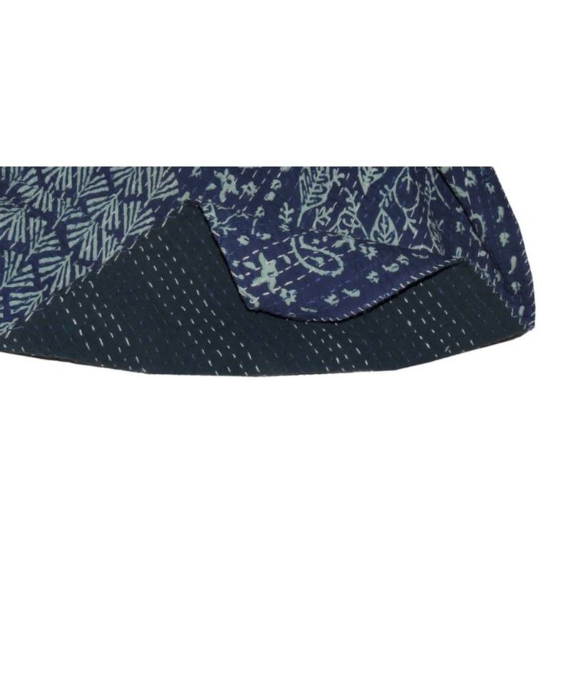 Kantha Quilt Queen Cotton Vintage Throw Blanket Multi Design Indian Handmade GDR0543