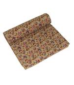 Kantha Quilt Queen Cotton Vintage Throw Blanket Multi Design Indian Handmade GDR0561
