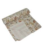 Kantha Quilt Queen Cotton Vintage Throw Blanket Multi Design Indian Handmade GDR0562