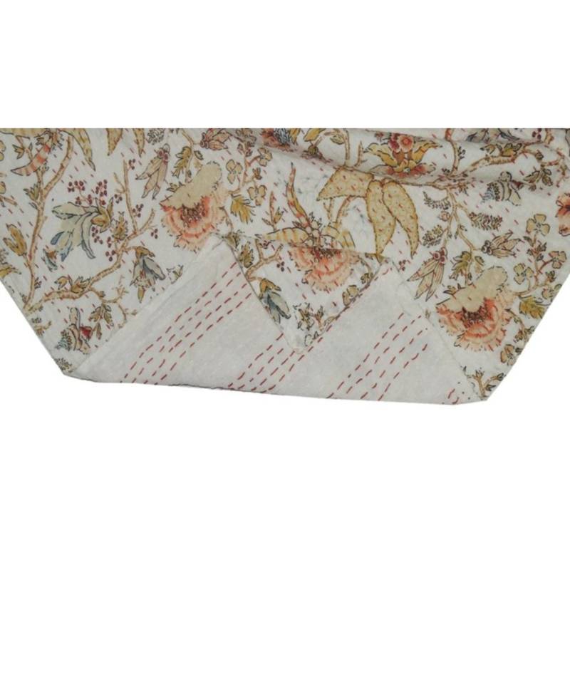 Kantha Quilt Queen Cotton Vintage Throw Blanket Multi Design Indian Handmade GDR0562