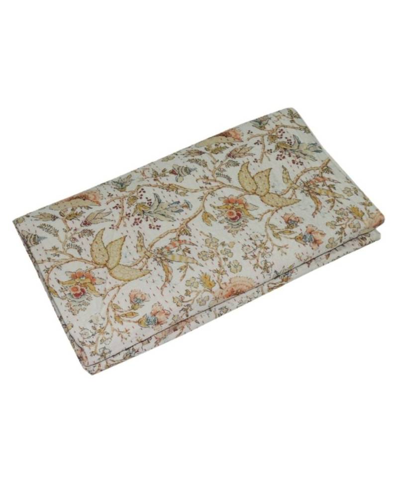 Kantha Quilt Queen Cotton Vintage Throw Blanket Multi Design Indian Handmade GDR0562