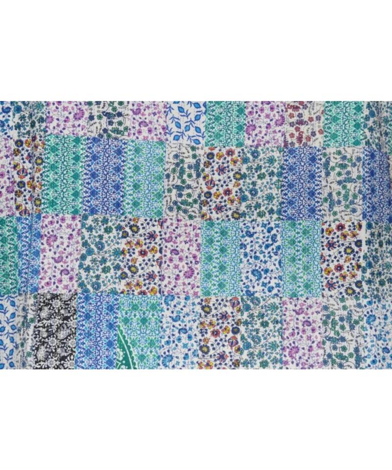 Kantha Quilt Queen Cotton Vintage Throw Blanket Multi Design Indian Handmade GDR0591