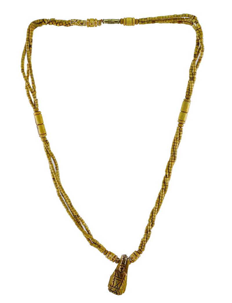 Wooden Natural Color Kanthi Mala/Holy Basil Rosary/Kanthi Tulsi Mala For Pooja Chanting Or Wearing
