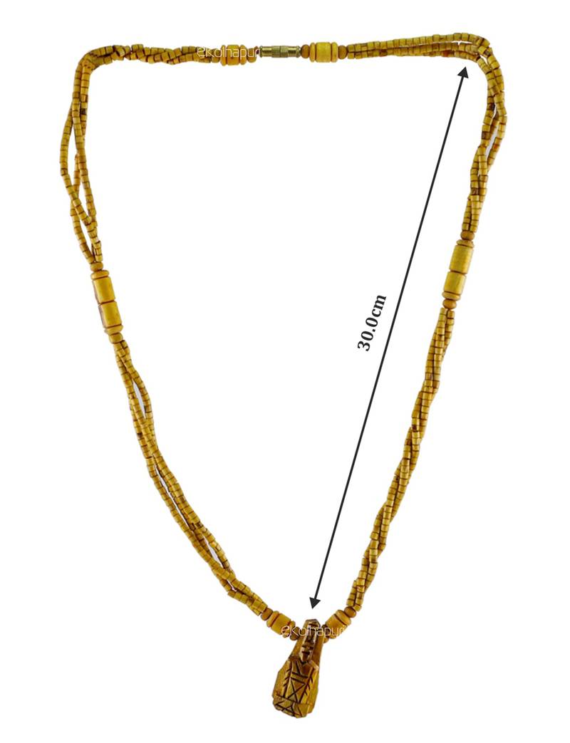 Wooden Natural Color Kanthi Mala/Holy Basil Rosary/Kanthi Tulsi Mala For Pooja Chanting Or Wearing