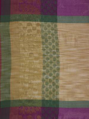 Purple woven polycotton saree with blouse 4
