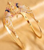 Gorgeous Cz  Ruby Gold Tone Lakshmi Bajuband