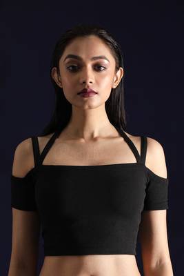 Black Lycra readymade blouse 1