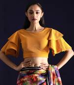 Yellow Lycra readymade blouse