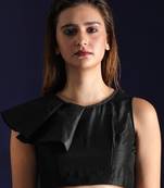 Black Dupion readymade blouse