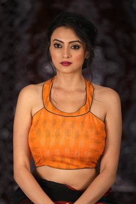 Orange Cotton readymade blouse 1