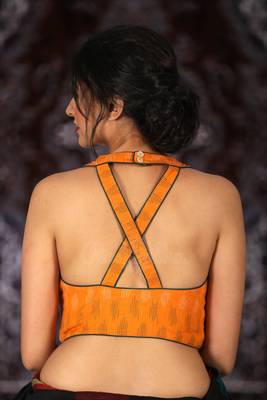 Orange Cotton readymade blouse 2