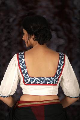 White Modal Satin readymade blouse 2