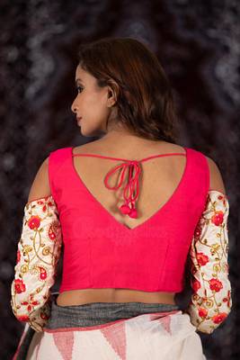Multicoloured Dupion readymade blouse 2