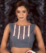 Grey Cotton readymade blouse