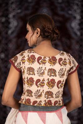 Multicoloured Dupion readymade blouse 2