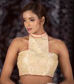 Beige Silk readymade blouse