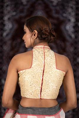 Beige Silk readymade blouse 2