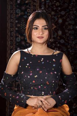 Black Cotton readymade blouse 1