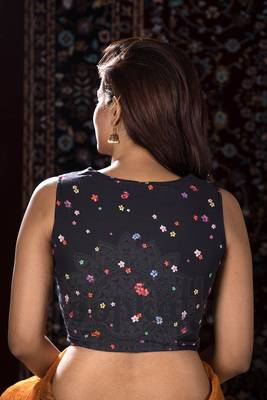 Black cotton readymade blouse 2