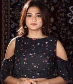 Black Cotton readymade blouse