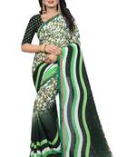 White printed georgette saree with blouse