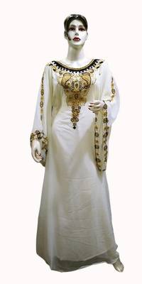 Royal Moroccan Beautiful Zari Work Jilbab Jalabiya Kaftan Dress 1