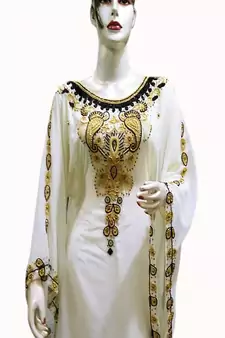 Royal Moroccan Beautiful Zari Work Jilbab Jalabiya Kaftan Dress