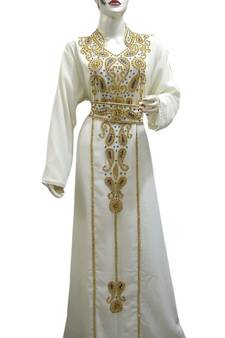 Royal Moroccan Beautiful Zari Work Jilbab Jalabiya Kaftan Dress