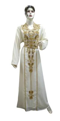 Royal Moroccan Beautiful Zari Work Jilbab Jalabiya Kaftan Dress 1