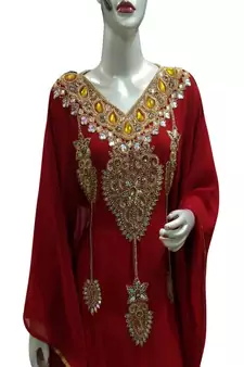 New Modern Moroccan Arabic Eid Kaftan Dress For Women Gown