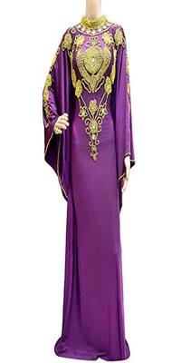 Royal Moroccan Beautiful Zari Work Jilbab Jalabiya Kaftan Dress 1