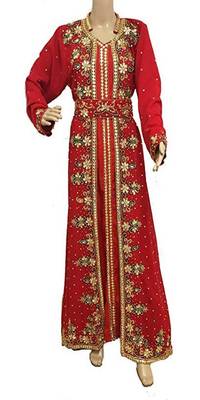Royal Moroccan Beautiful Zari Work Jilbab Jalabiya Kaftan Dress 1