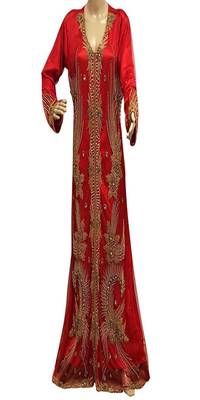 Gandura Moroccan Arabic Traditional Party Thobe Kaftan 1