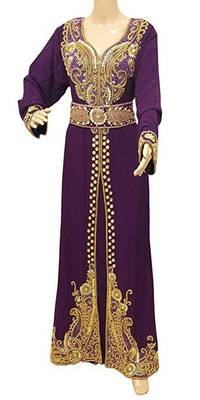 Eleagnt Modern Arabic Kaftan Dress For Women Wedding Gown 1