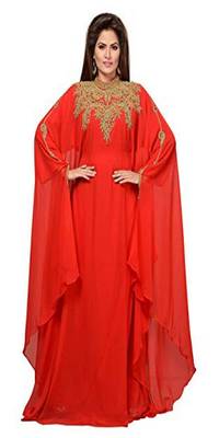 Royal Moroccan Beautiful Zari Work Jilbab Jalabiya Kaftan Dress 1