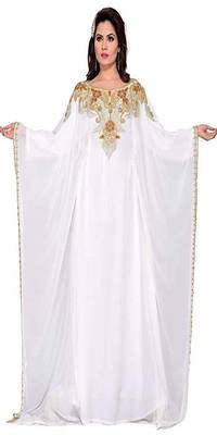 Royal Moroccan Beautiful Zari Work Jilbab Jalabiya Kaftan Dress 1