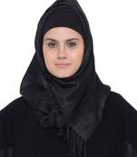 Black Plain Rayon Stitched Hijab