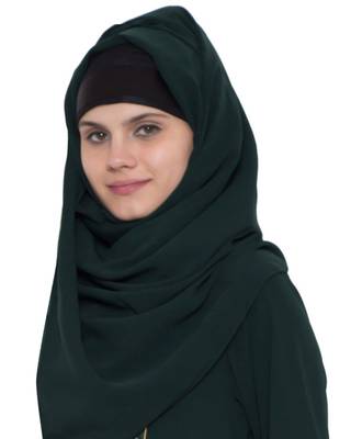 Green Plain kashibo Stitched Hijab 2