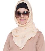 Fawn Plain Georgette Stitched Hijab