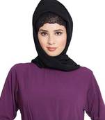 Black Plain Georgette Stitched Hijab