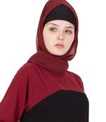 Maroon Plain Georgette Stitched Hijab