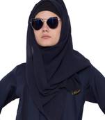 Black Plain Georgette Stitched Hijab