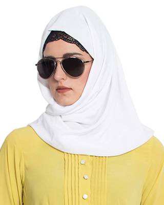 Off-White Plain kashibo Stitched Hijab 1