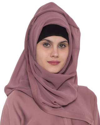 Pink Plain kashibo Stitched Hijab 2