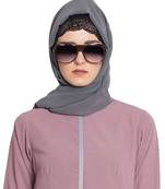 Grey Plain Georgette Stitched Hijab